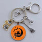 DIY Halloween Keyring Witchy Witchcraft hat Keychain Cat Key Chains Gothic Broomstick Charms Gift For Witch Lover Jewlery