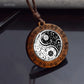 Triple Moon Goddess Glass Necklace Wood Pendant Wiccan Pentagram Necklace Vintage Magic Sign Jewelry Dropshipping