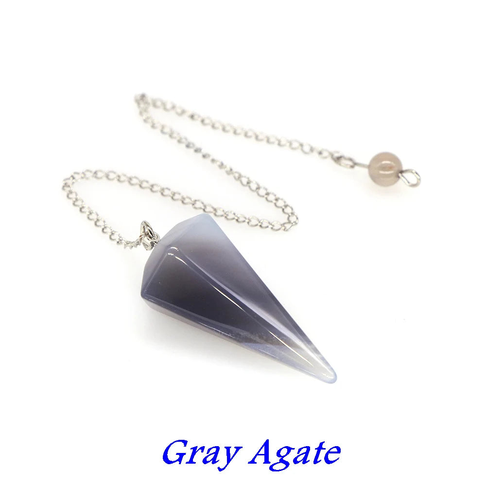 Natural Quartz Reiki Healing Pendulum Dowsing Spiritual Divination Cone Crystal Gemstone Pendulos Witchcraft Supplies Wholesale