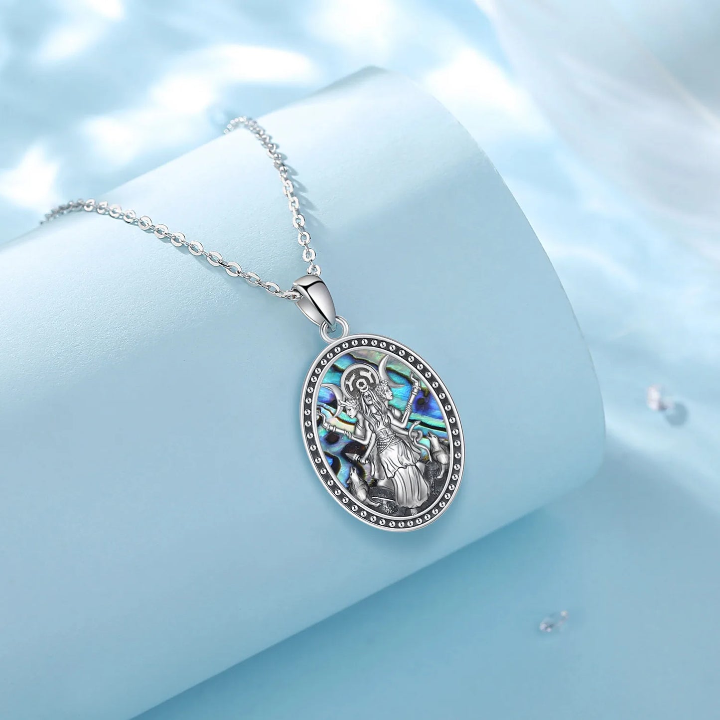 Sterling Silver Triple Moon Goddess Necklace (Hecate) - Elementsofthewitch