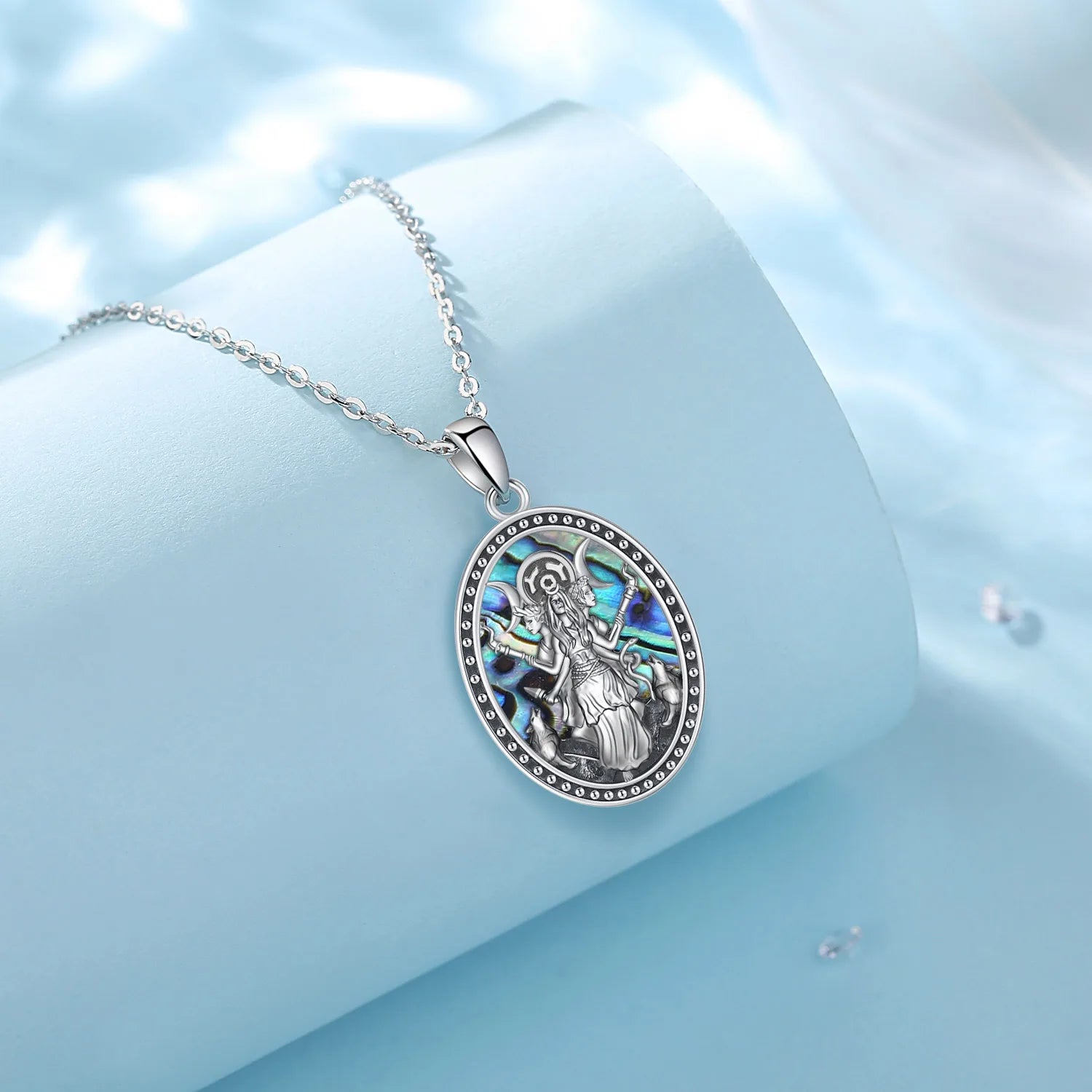 Sterling Silver Triple Moon Goddess Necklace (Hecate) - Elementsofthewitch