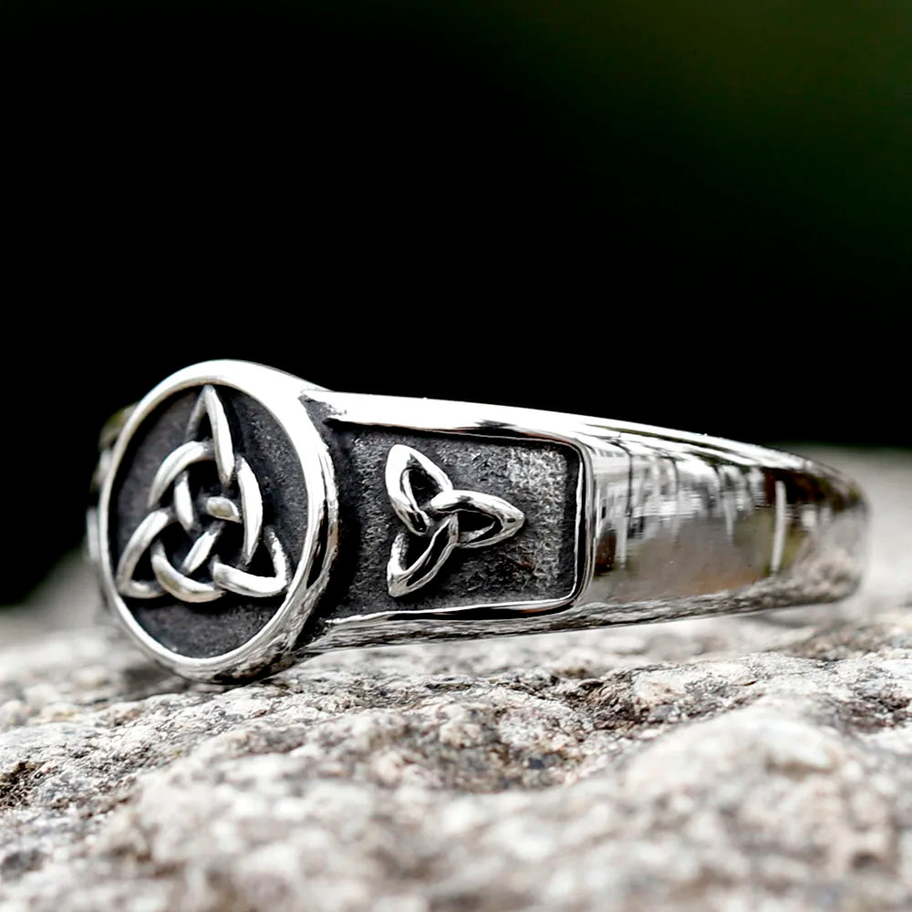 2023 Witch Knot Stainless Steel Ring Wiccan Cross Celtics Knot Women Rings Witchcraft Good Luck Protection Amulet JEWELRY