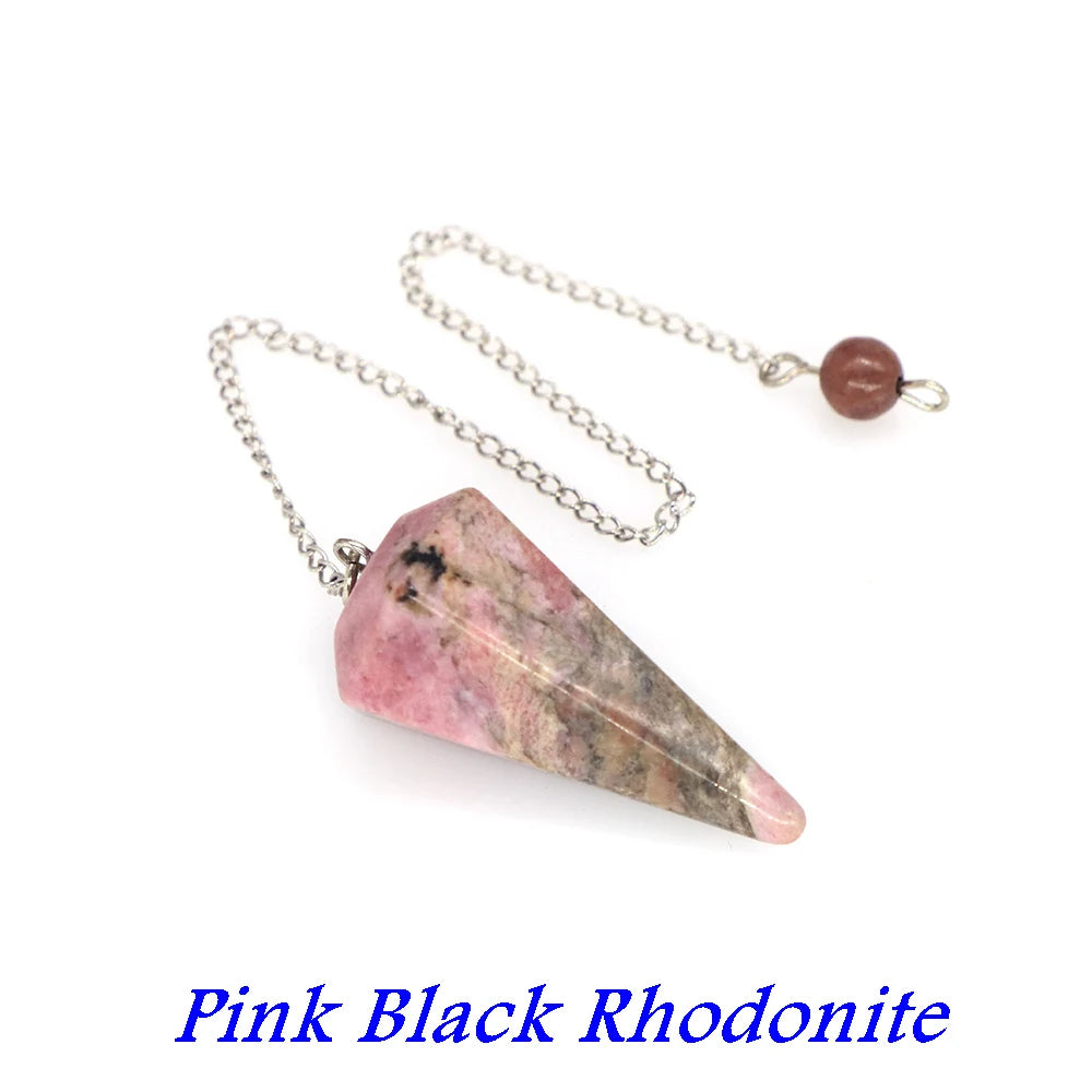 Natural Quartz Reiki Healing Pendulum Dowsing Spiritual Divination Cone Crystal Gemstone Pendulos Witchcraft Supplies Wholesale