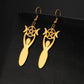 Dawapara Triple Moon Spiral Goddess Symbol Dangle Earrings Wiccan Pentagram Pagan Stainless Steel Women Jewelry