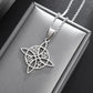 Witchcraft Witch Knot Necklace Irish Trinity Knot Triple Spiral Pendant Stainless Steel Ankh Cross Pentagram Amulet Jewelry