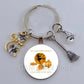 DIY Halloween Keyring Witchy Witchcraft hat Keychain Cat Key Chains Gothic Broomstick Charms Gift For Witch Lover Jewlery