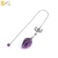 Spiritual Crystal Pendulums for Divination Dowsing Reiki Natural Stone Tiger Eye Pink Clear Quartz Yoga Esoterism Pendulos H494