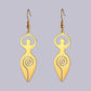 Dawapara Triple Moon Spiral Goddess Symbol Dangle Earrings Wiccan Pentagram Pagan Stainless Steel Women Jewelry