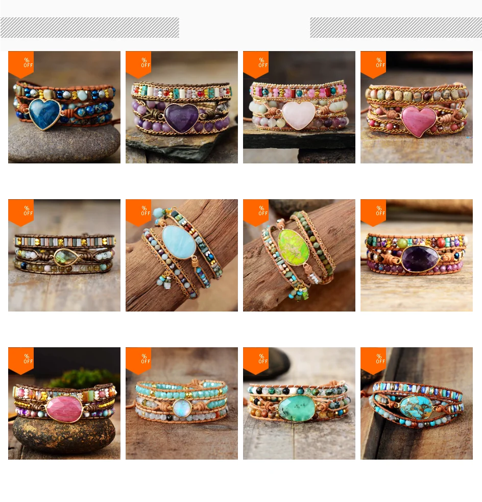 Healing Crystal Waterdrop Center Stone Wristband Vegan Wrap Bracelet Handmade Girls Spiritual Anxiety Jewelry