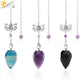 Spiritual Crystal Pendulums for Divination Dowsing Reiki Natural Stone Tiger Eye Pink Clear Quartz Yoga Esoterism Pendulos H494