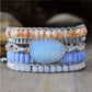 Creative Opal Stone 5 Layers Crystal Wristband Vintage Wrap Bracelet Cuff Bangle Handmade Spiritual Bohemia Jewelry