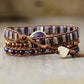 Healing Crystal Waterdrop Center Stone Wristband Vegan Wrap Bracelet Handmade Girls Spiritual Anxiety Jewelry