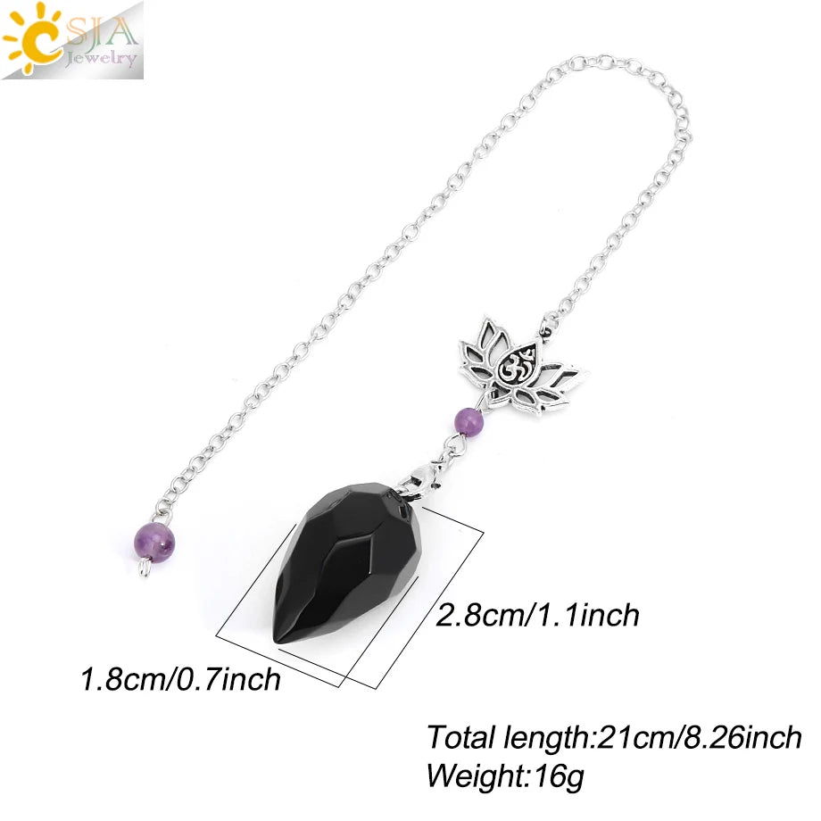Spiritual Crystal Pendulums for Divination Dowsing Reiki Natural Stone Tiger Eye Pink Clear Quartz Yoga Esoterism Pendulos H494