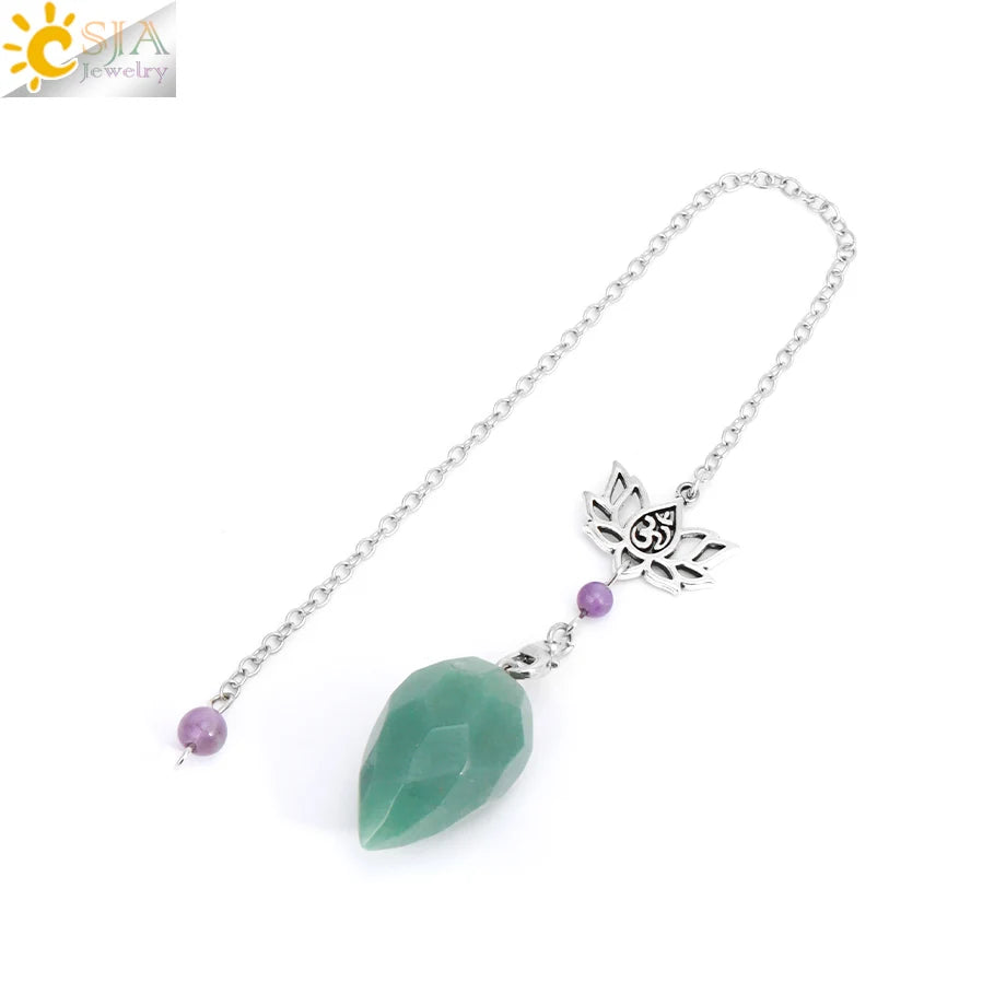 Spiritual Crystal Pendulums for Divination Dowsing Reiki Natural Stone Tiger Eye Pink Clear Quartz Yoga Esoterism Pendulos H494