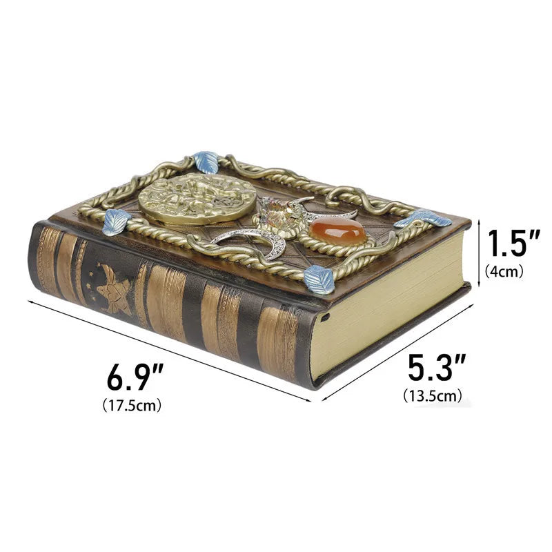 Retro Magic Notebook 3D Relief Sculpture Flying Horse Pentagram Inlaid With Natural Crystal Stone Thickened Multi Page Notebook
