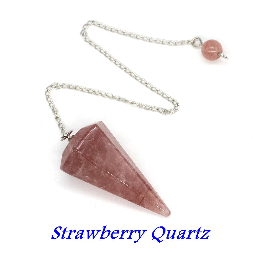 Natural Quartz Reiki Healing Pendulum Dowsing Spiritual Divination Cone Crystal Gemstone Pendulos Witchcraft Supplies Wholesale