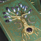 Retro Magic Notebook 3D Relief Sculpture Flying Horse Pentagram Inlaid With Natural Crystal Stone Thickened Multi Page Notebook