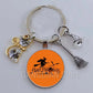 DIY Halloween Keyring Witchy Witchcraft hat Keychain Cat Key Chains Gothic Broomstick Charms Gift For Witch Lover Jewlery