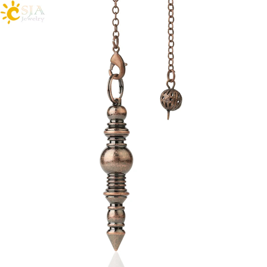 CSJA Spiritual products Metal Pendulum for Dowsing Pendulum Divination Silver Color Pendant Wicca Metaphysical Pendulo G652