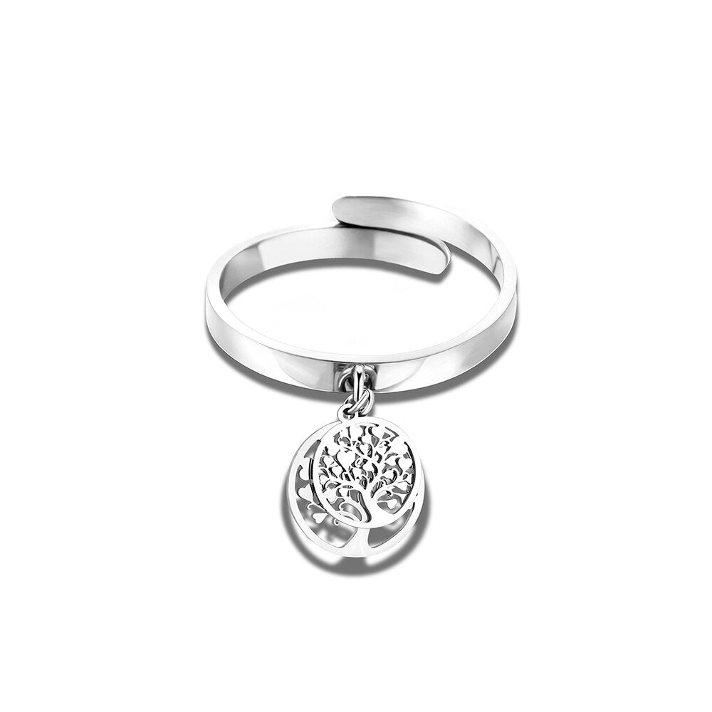 Adjustable Tree of Life Stainless Steel Ring - Elementsofthewitch