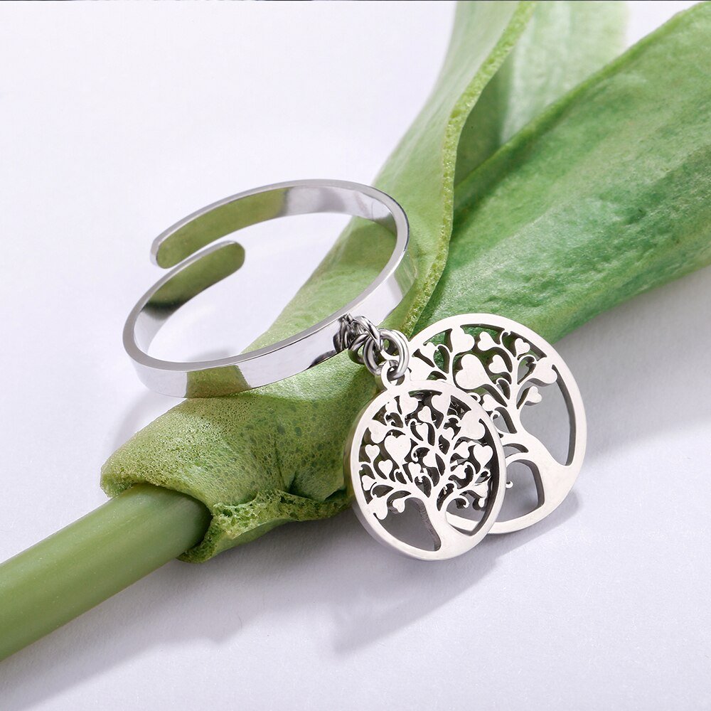 Adjustable Tree of Life Stainless Steel Ring - Elementsofthewitch