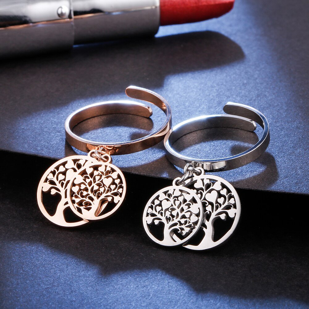 Adjustable Tree of Life Stainless Steel Ring - Elementsofthewitch
