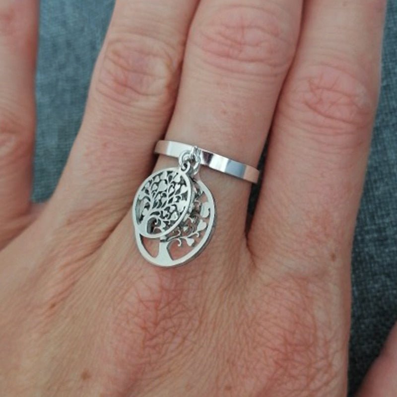 Adjustable Tree of Life Stainless Steel Ring - Elementsofthewitch
