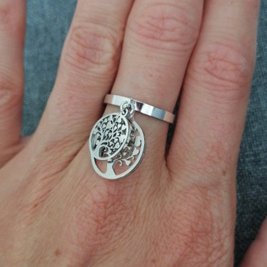 Adjustable Tree of Life Stainless Steel Ring - Elementsofthewitch