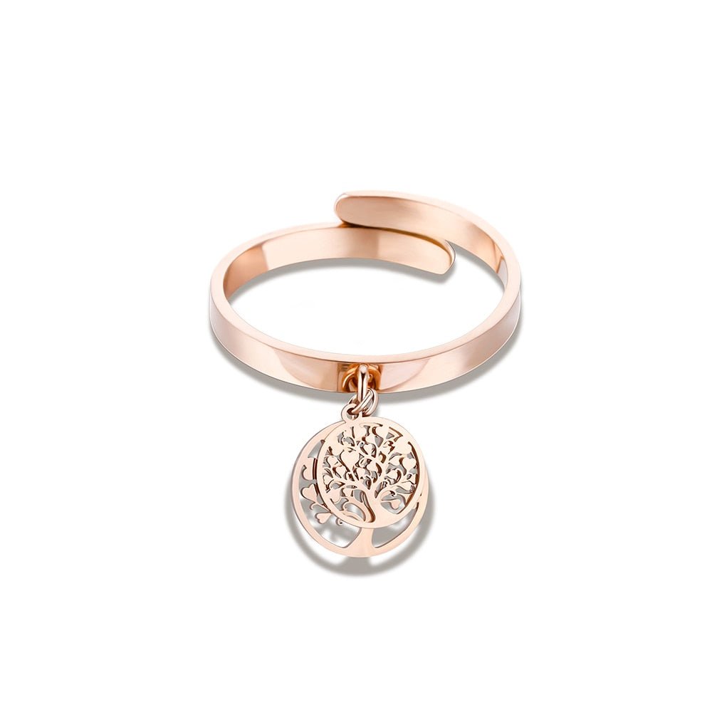 Adjustable Tree of Life Stainless Steel Ring - Elementsofthewitch