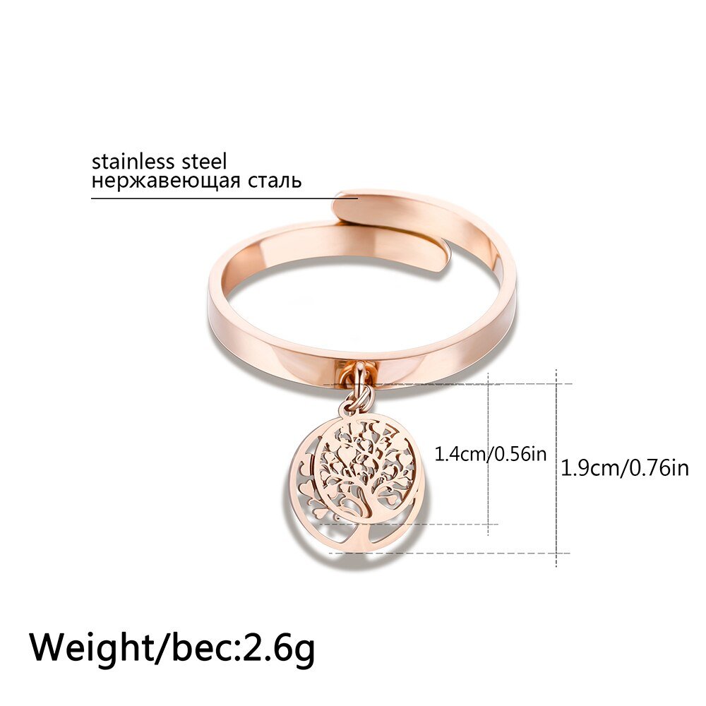 Adjustable Tree of Life Stainless Steel Ring - Elementsofthewitch
