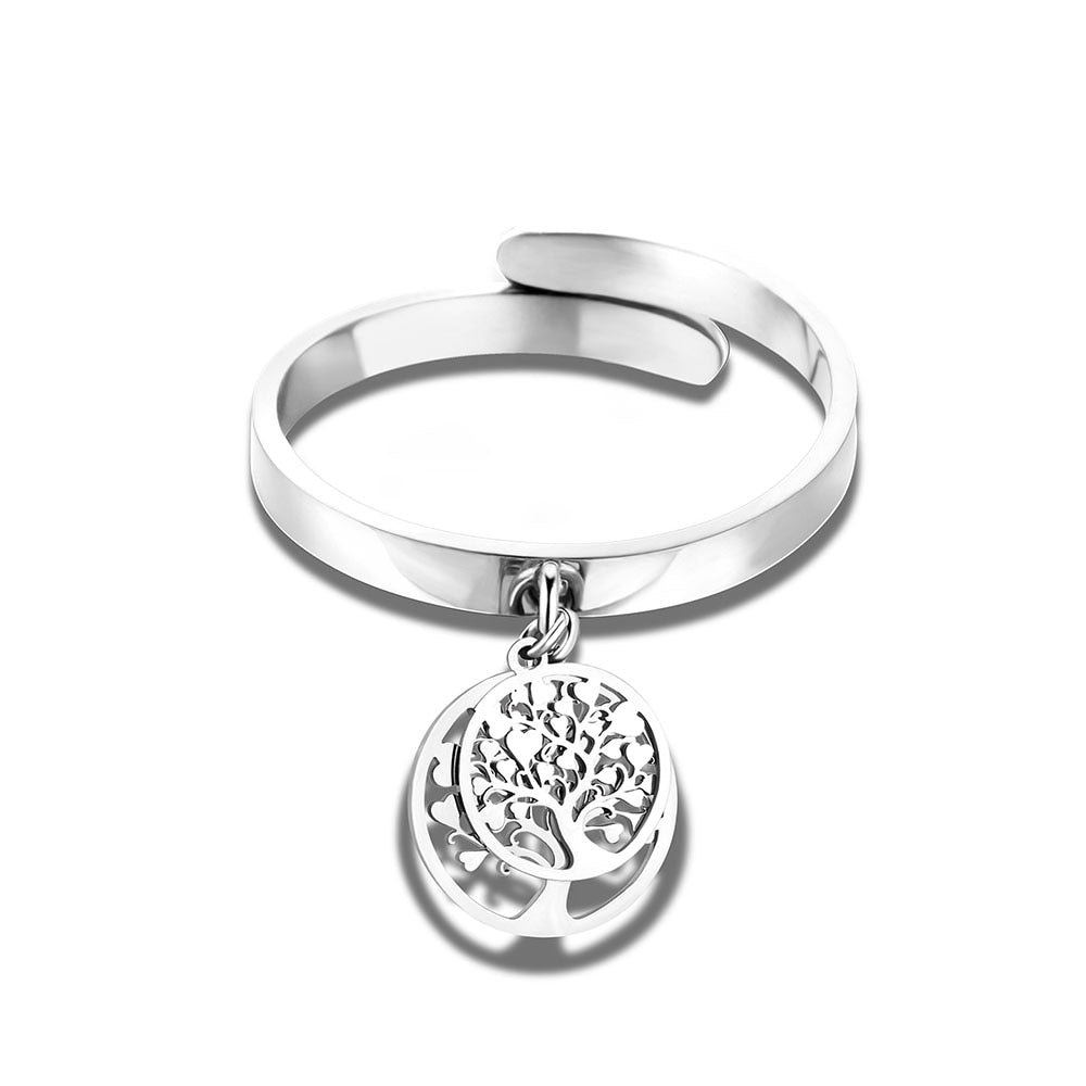 Adjustable Tree of Life Stainless Steel Ring - Elementsofthewitch