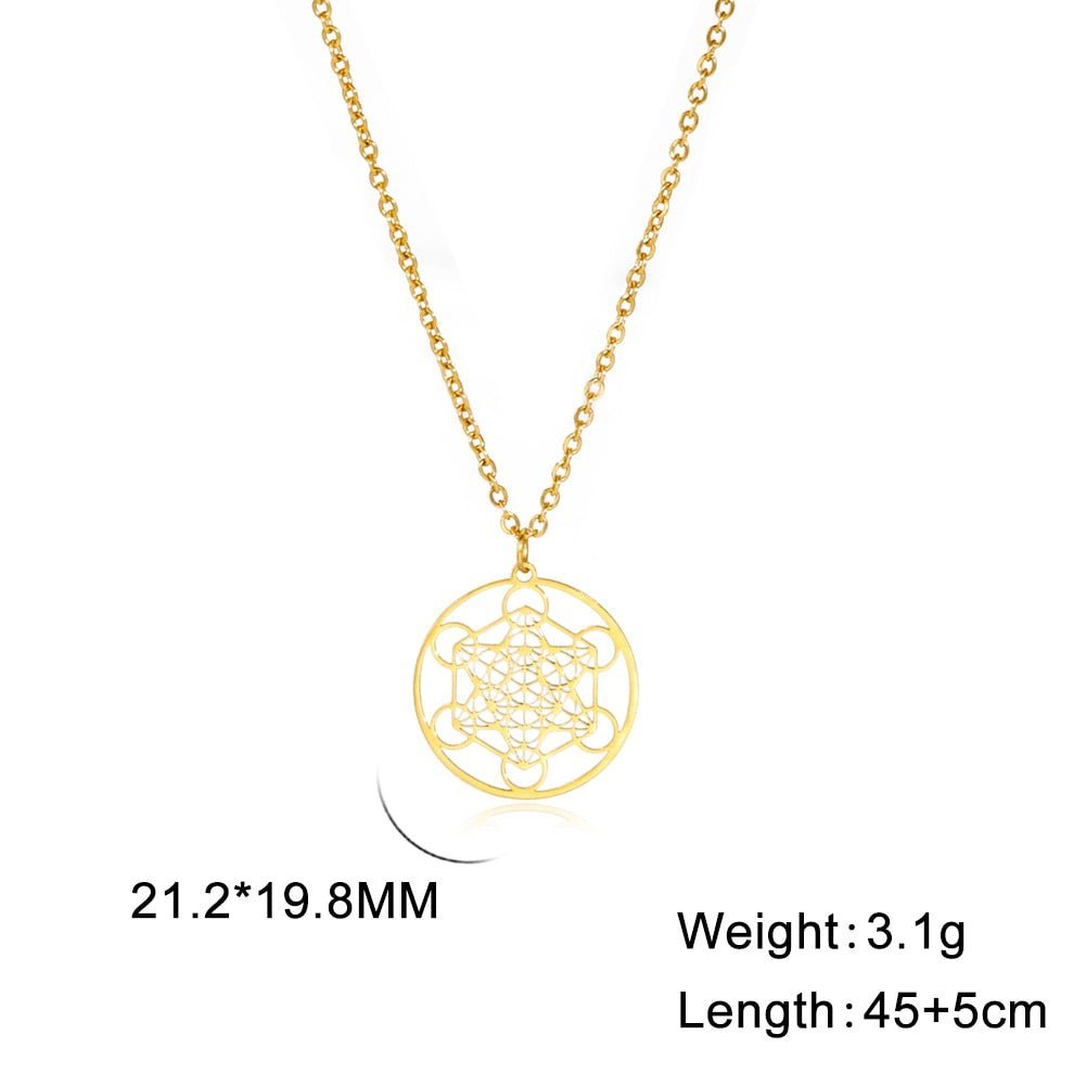 Angel Seal Archangel Metatron Cube Necklace - Elementsofthewitch