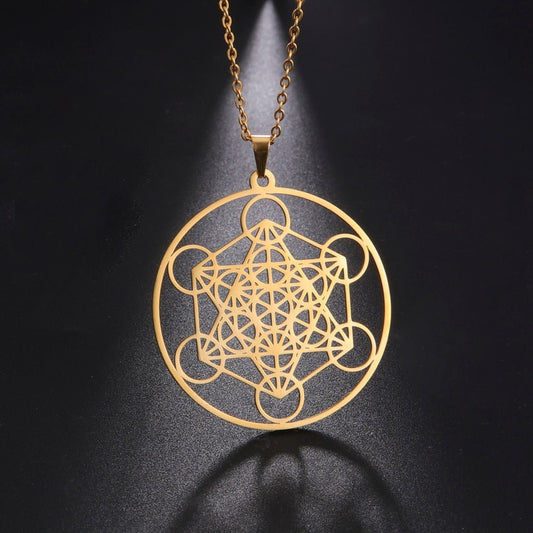 Angel Seal Archangel Metatron Cube Necklace - Elementsofthewitch