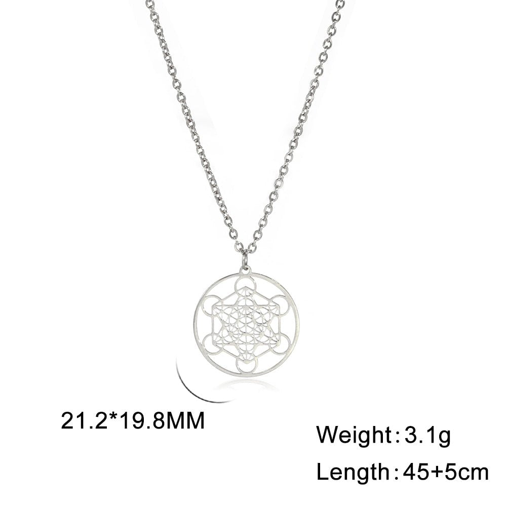Angel Seal Archangel Metatron Cube Necklace - Elementsofthewitch