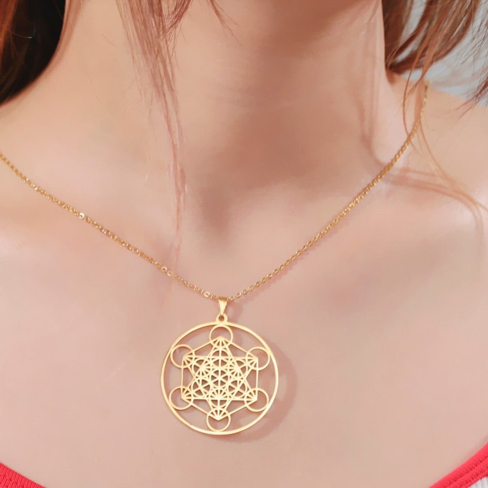 Angel Seal Archangel Metatron Cube Necklace - Elementsofthewitch