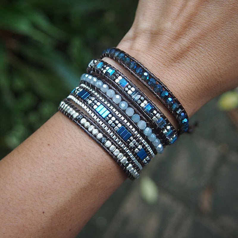 Blue Beaded Adjustable Bracelet - Elementsofthewitch