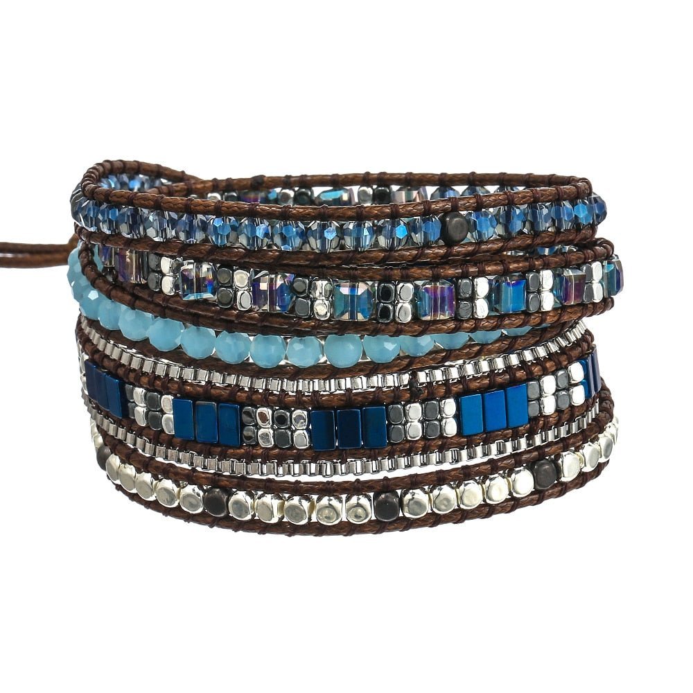 Blue Beaded Adjustable Bracelet - Elementsofthewitch