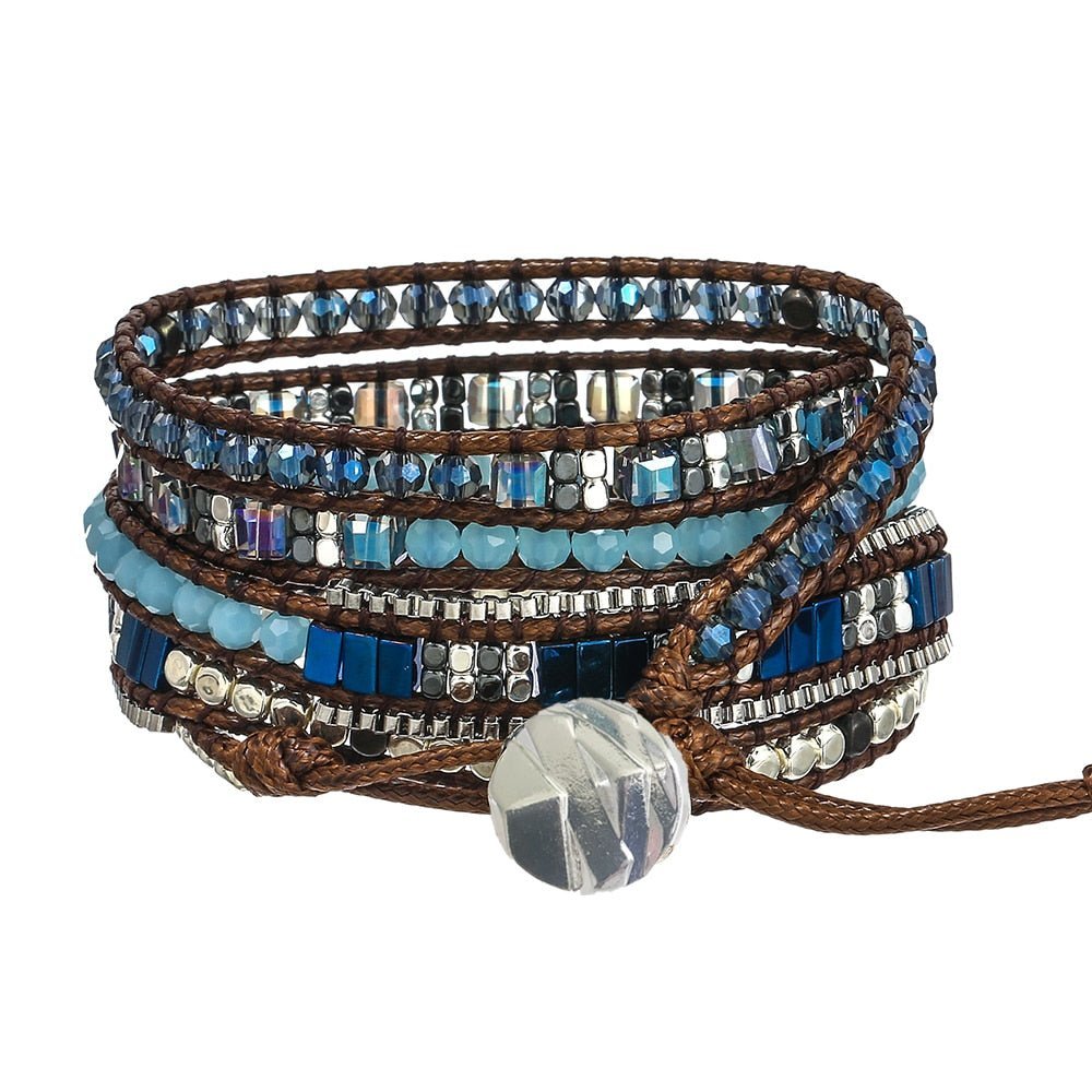 Blue Beaded Adjustable Bracelet - Elementsofthewitch
