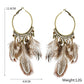 Brown Feather Tassel Pendant Earrings - Elementsofthewitch