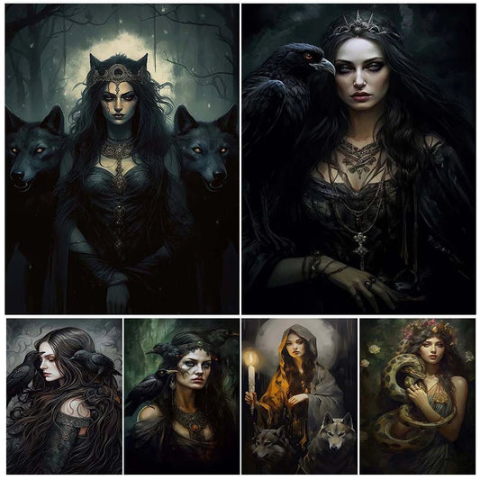 Dark Goddess Vintage Wall Art - Elementsofthewitch