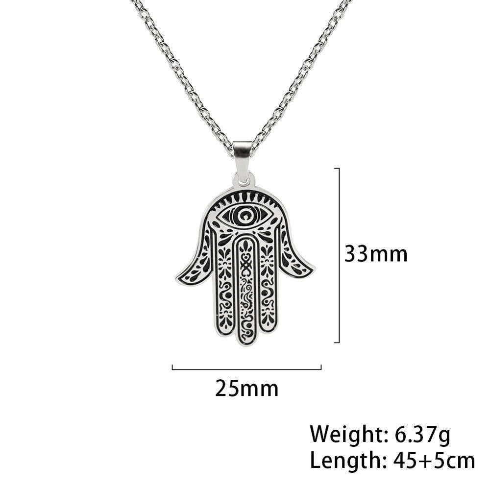 Hamesh Hamsa Fatima Hand Pendant Necklace - Elementsofthewitch