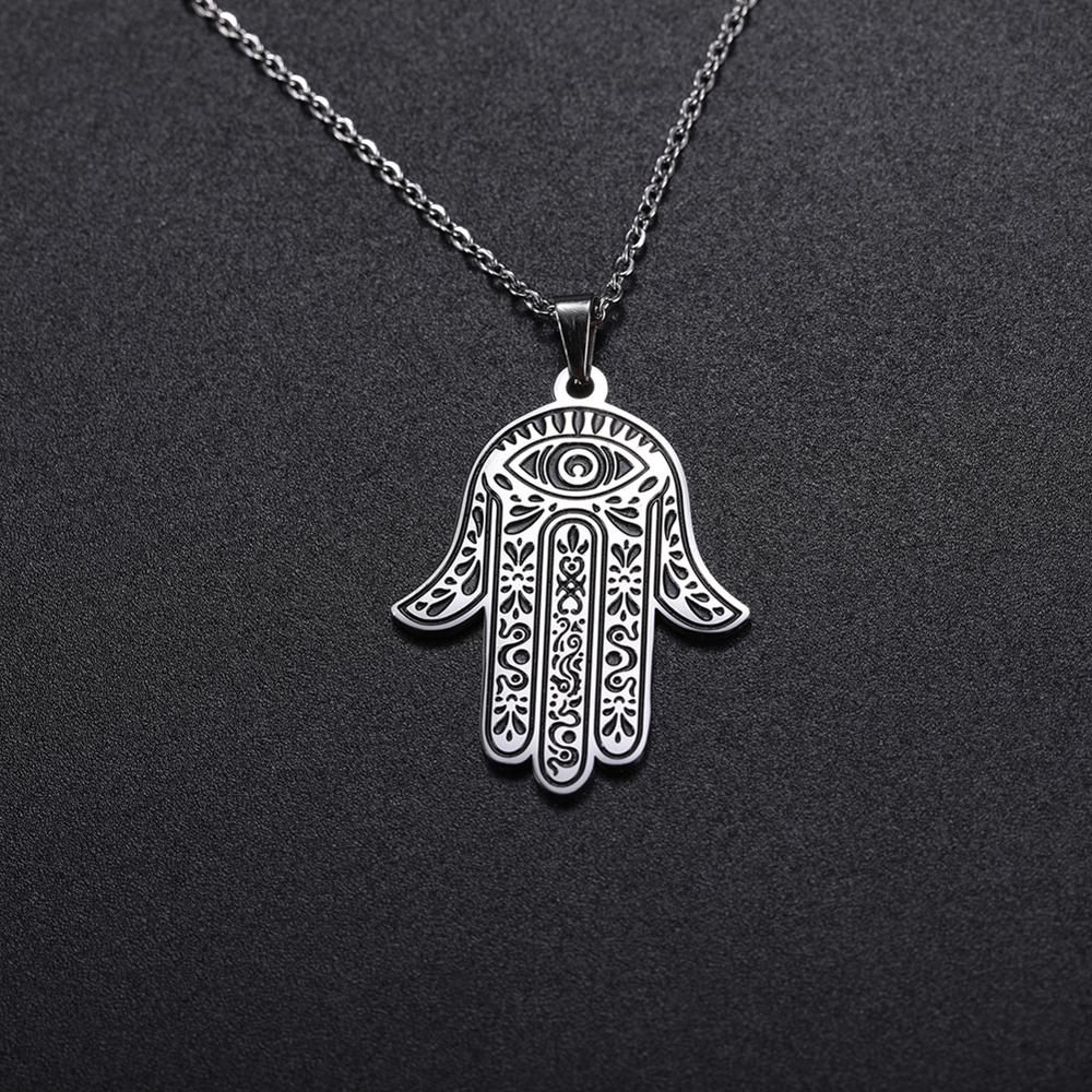 Hamesh Hamsa Fatima Hand Pendant Necklace - Elementsofthewitch