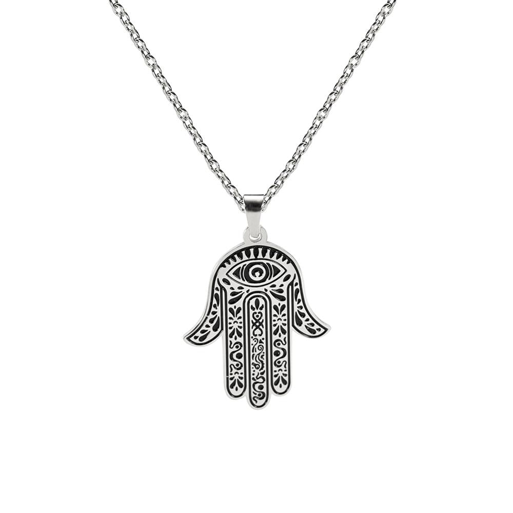 Hamesh Hamsa Fatima Hand Pendant Necklace - Elementsofthewitch