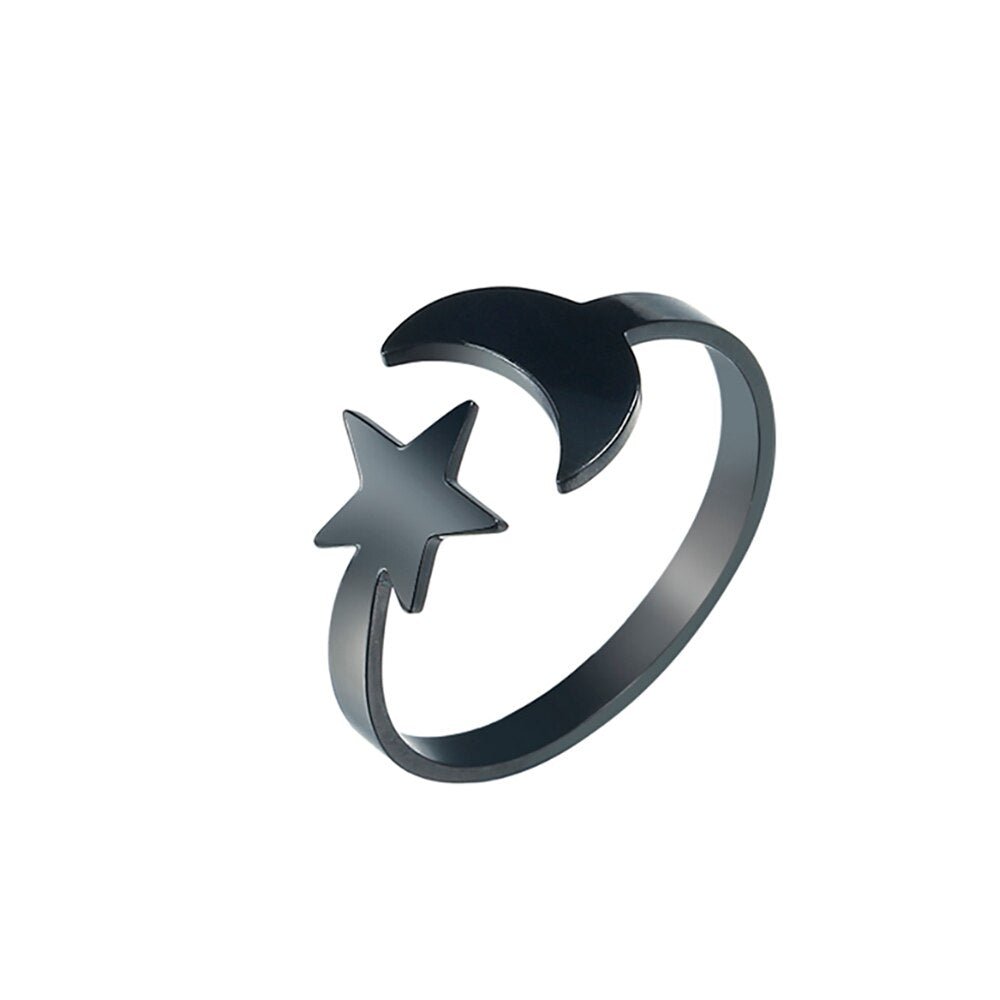 Lovely Moon Star Ring - Elementsofthewitch