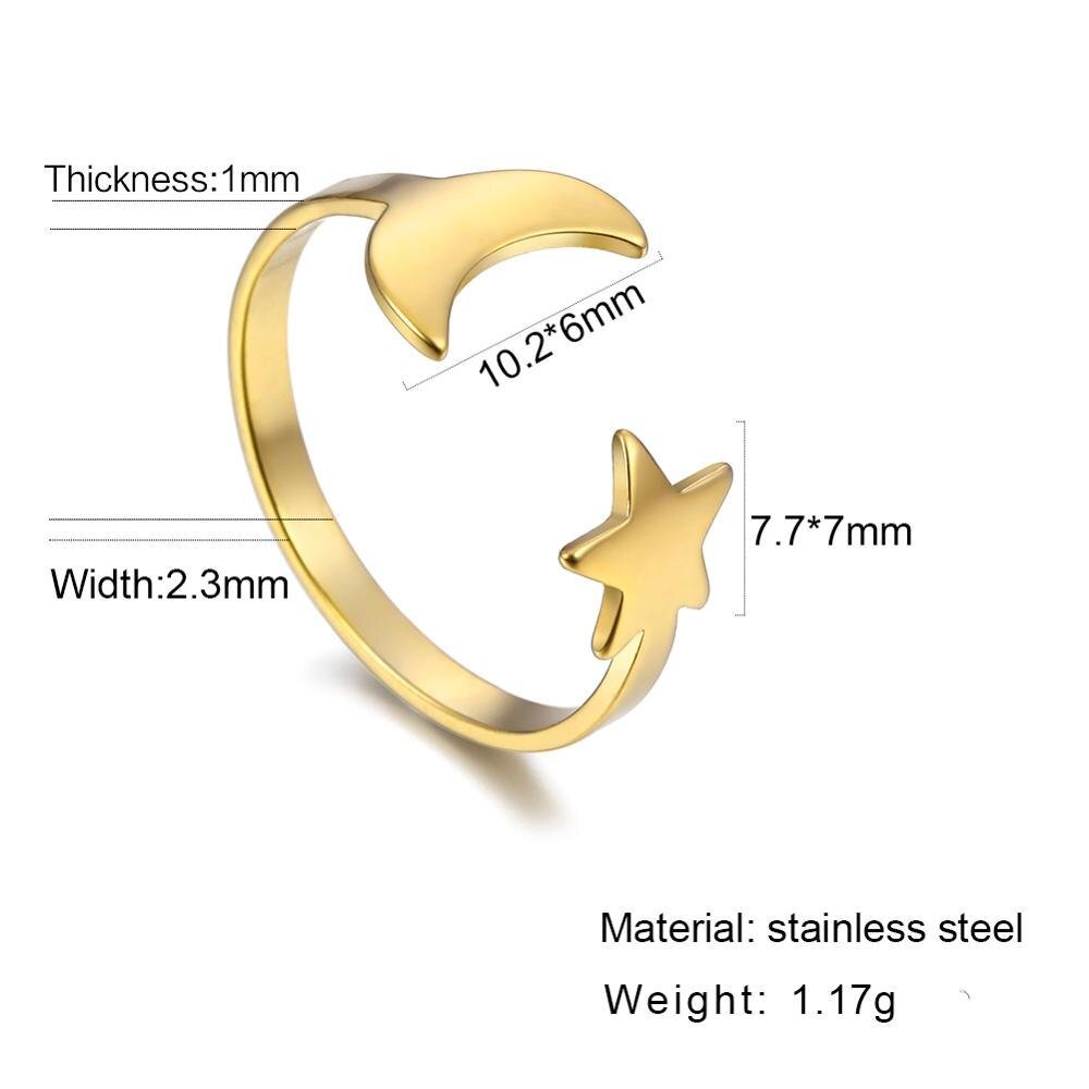 Lovely Moon Star Ring - Elementsofthewitch