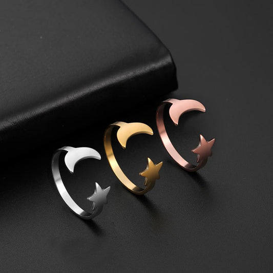 Lovely Moon Star Ring - Elementsofthewitch