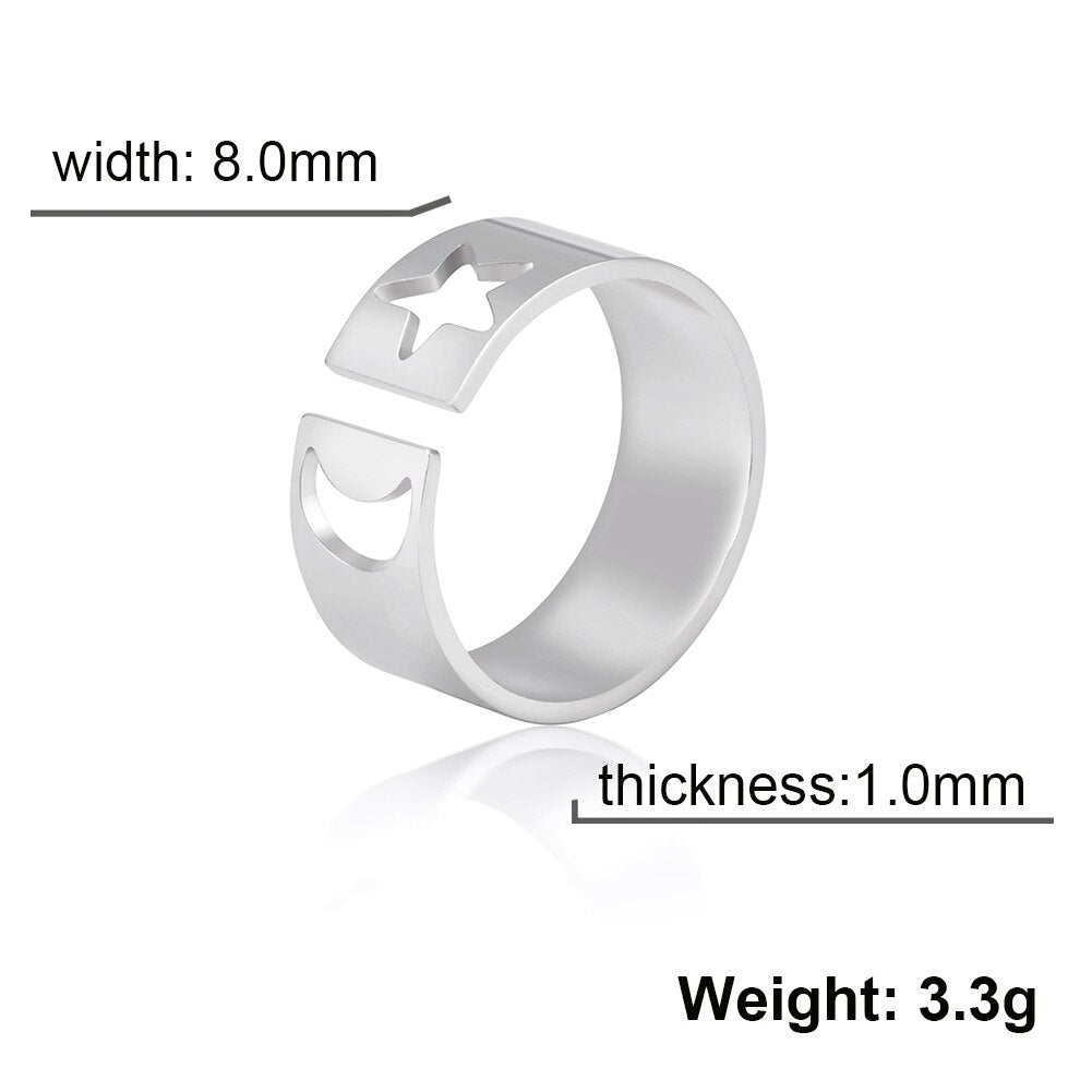Lovely Moon Star Ring - Elementsofthewitch