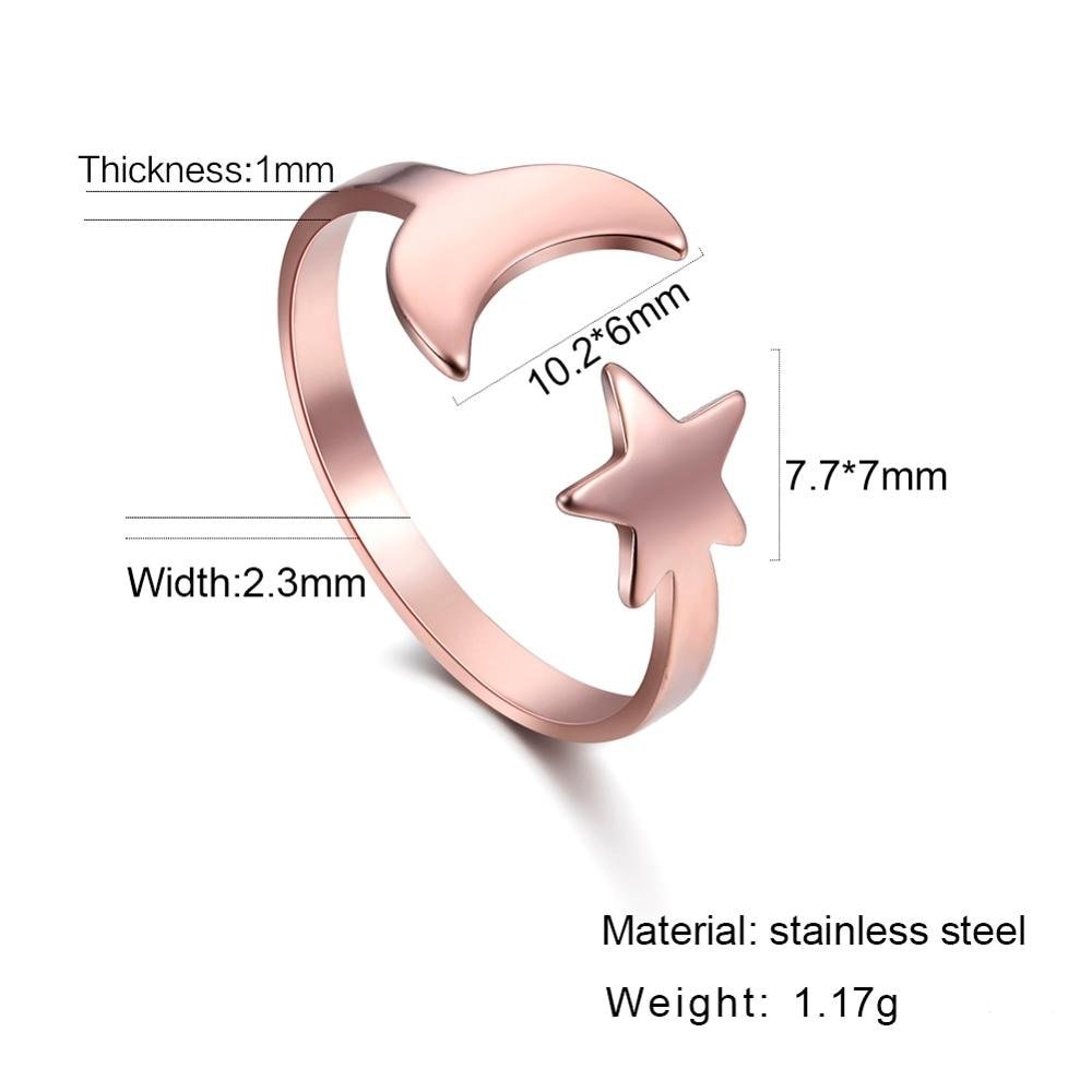 Lovely Moon Star Ring - Elementsofthewitch