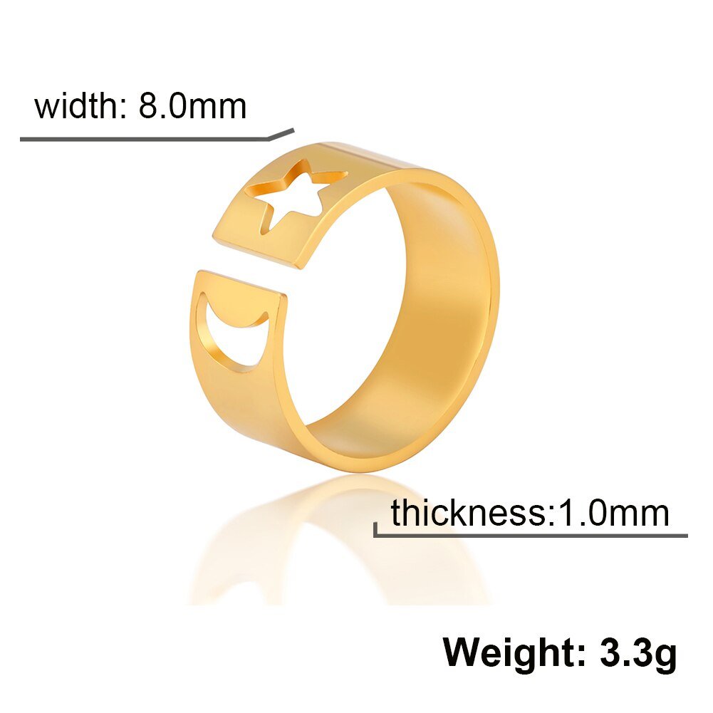 Lovely Moon Star Ring - Elementsofthewitch