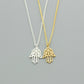 Luna Hamsa Hand Pendant Necklace - Elementsofthewitch